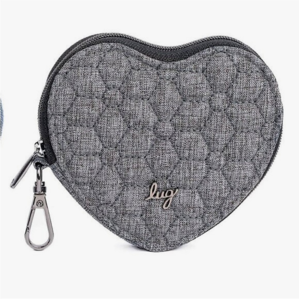 Lug Heart-Shaped Coin Pouch NWT  Heather Grey